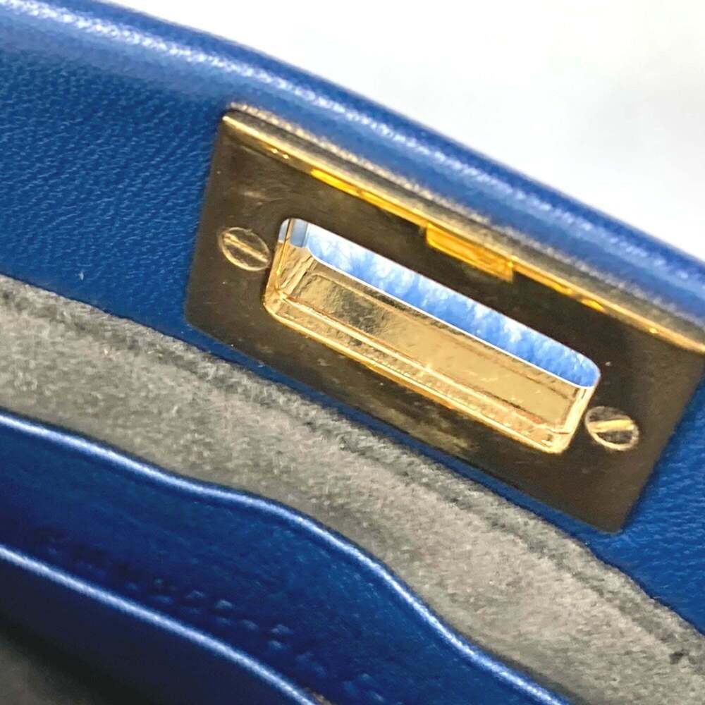 FENDI Blue Leather Peekaboo Shoulder Bag - Picture 7 of 12